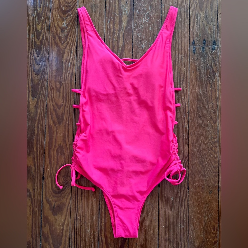 Xhilaration Hot Pink/Coral One-Piece Swimsuit